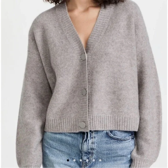 Club Monaco Boiled Cashmere Cardigan Sweater Button Down V-Neck Gray Size XS - Picture 1 of 11